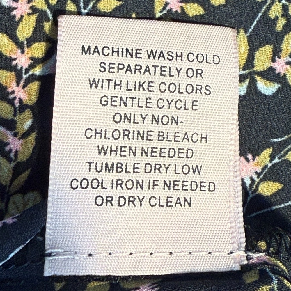 Philosophy Floral Print Top Black Yellow Pink Short Sleeve Blouse Women's XL NWT - Picture 4 of 7